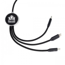 Long 3-in-1 cable with illuminated logo W201TG