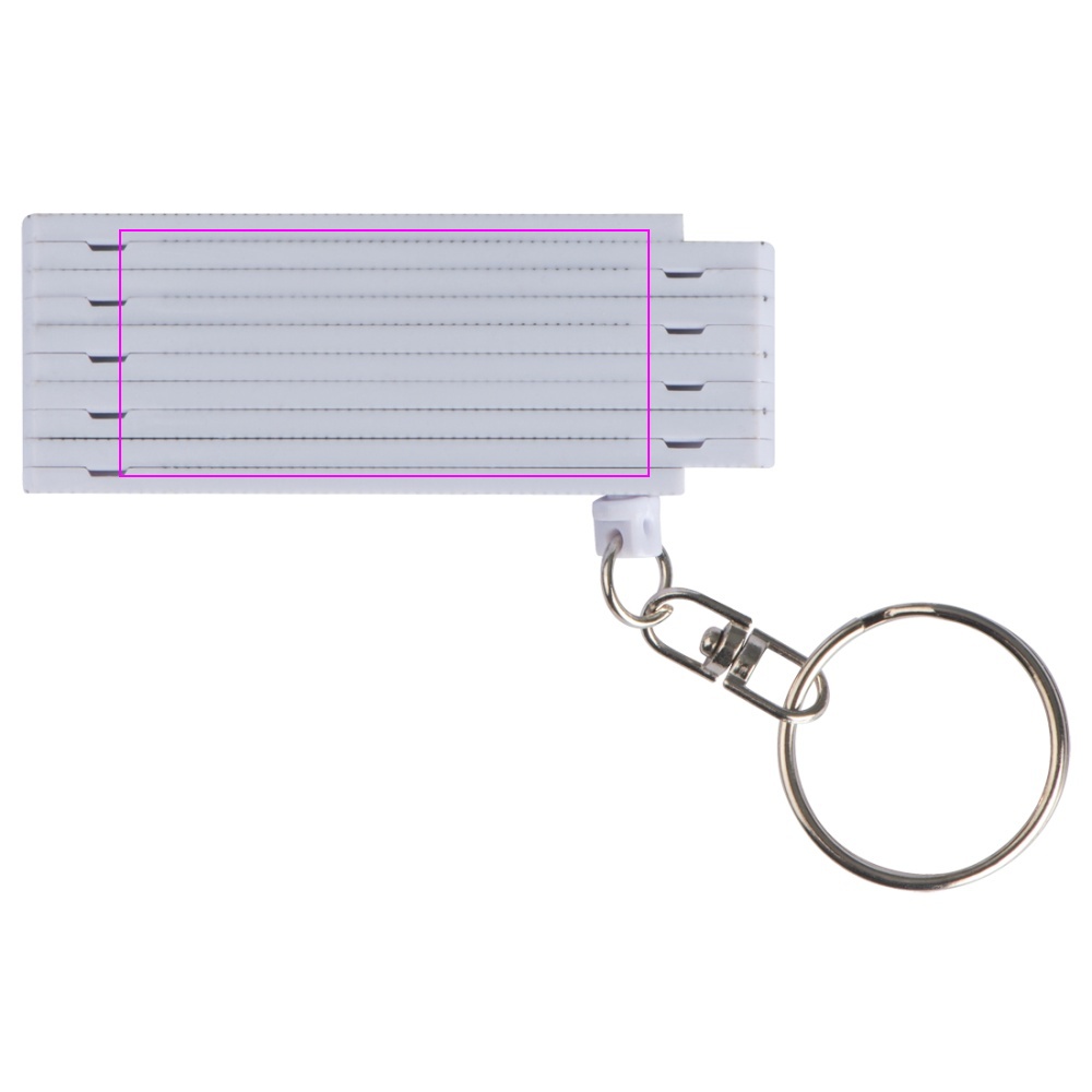Plastic keyring with 0.5 m folding ruler