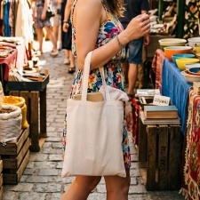 Small cotton bag with short handles 140 g/m² BORDELUM