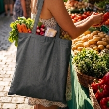 Recycled cotton bag with long handles 140 g/m² CHELMSFORD