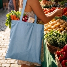 Recycled cotton bag with long handles 140 g/m² CHELMSFORD
