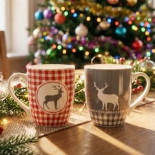 Set of 2 porcelain Christmas mugs 300 ml ANKARA