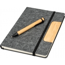 A5 lined notebook made from recycled paper with pen WALSALL