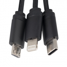 3w1 cable with illuminated logo LH-ZM04