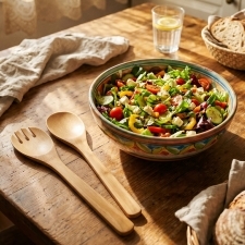 Bamboo salad cutlery CAPUA