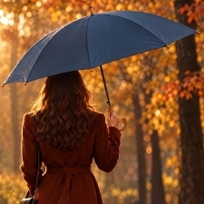 Wooden automatic umbrella Ø105cm NANCY